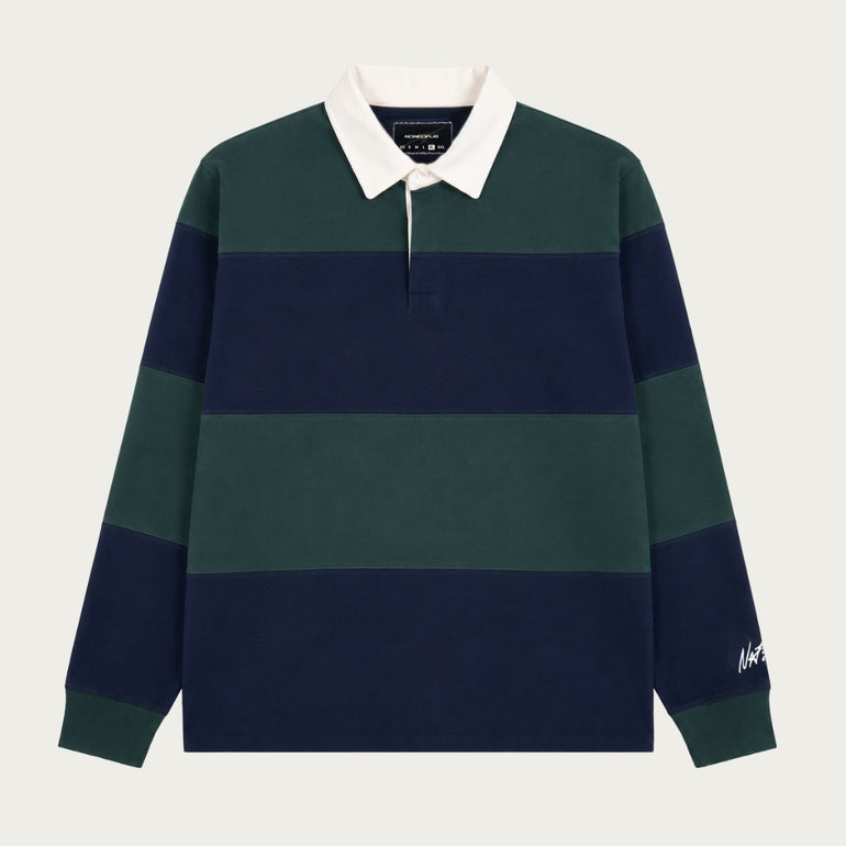 NAVY/DARK GREEN POLO LONGSLEEVE