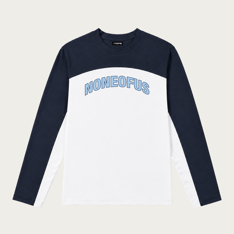 WHITE/NAVY JACQUE LONGSLEEVE