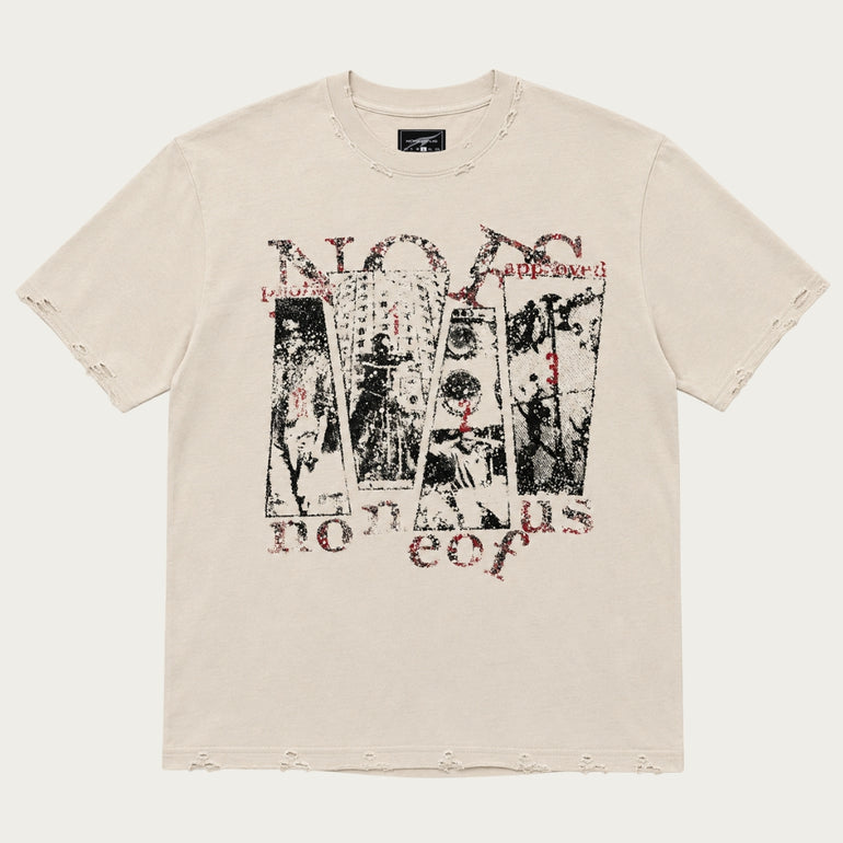 BEIGE SPLIT TEE