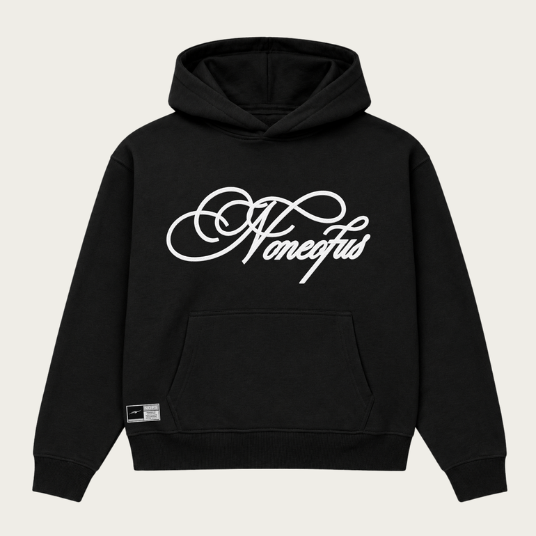 BLACK SCRIPT HOODIE