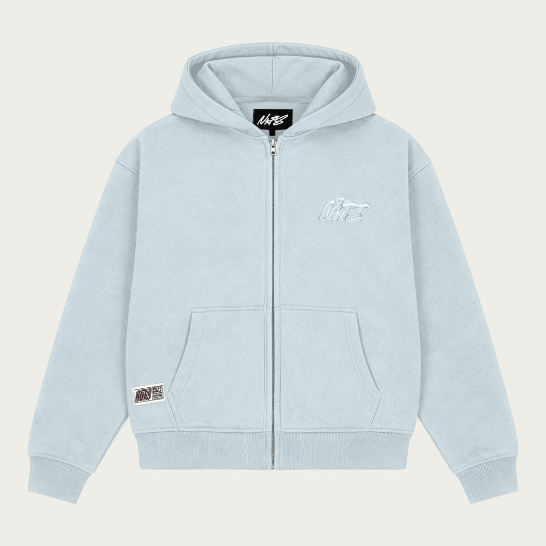 BABY BLUE BASIC ZIP HOODIE