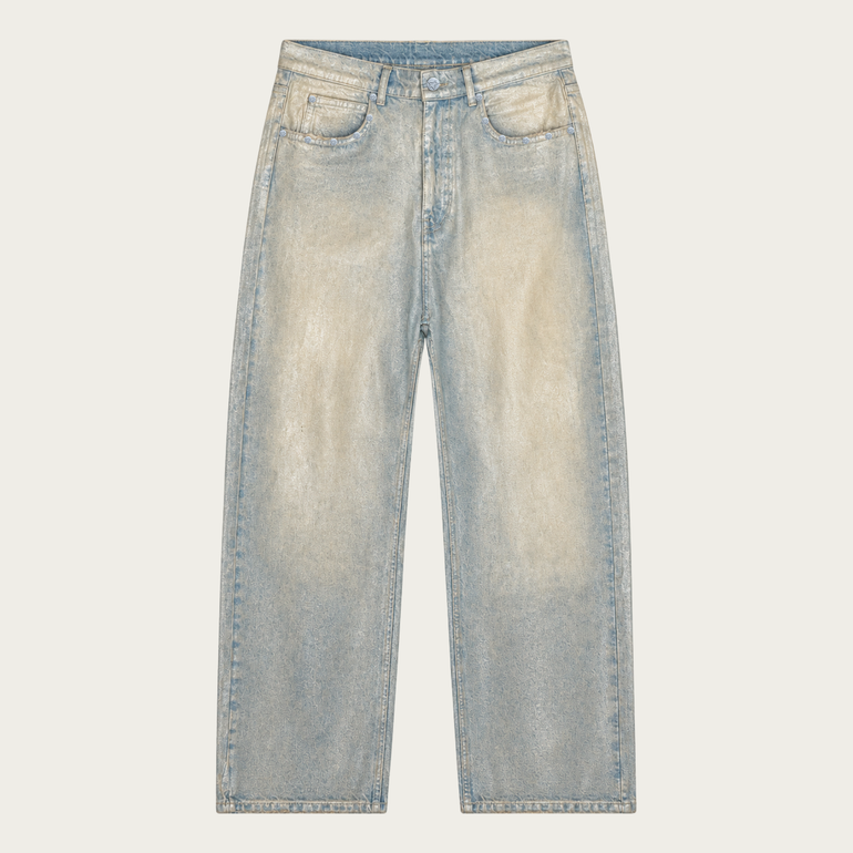 SAND WASHED WAXED DENIM