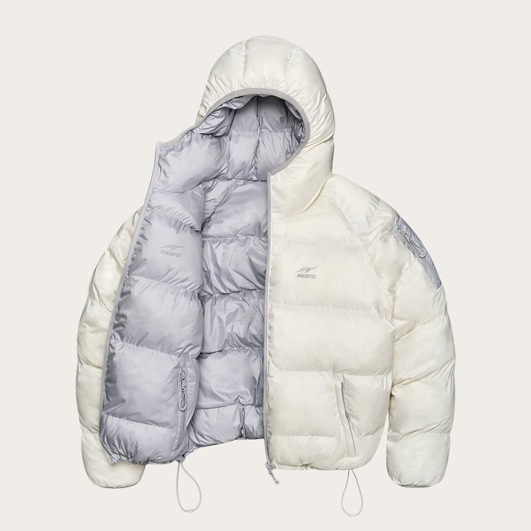 GREY/CREAM REVERSIBLE PUFFER