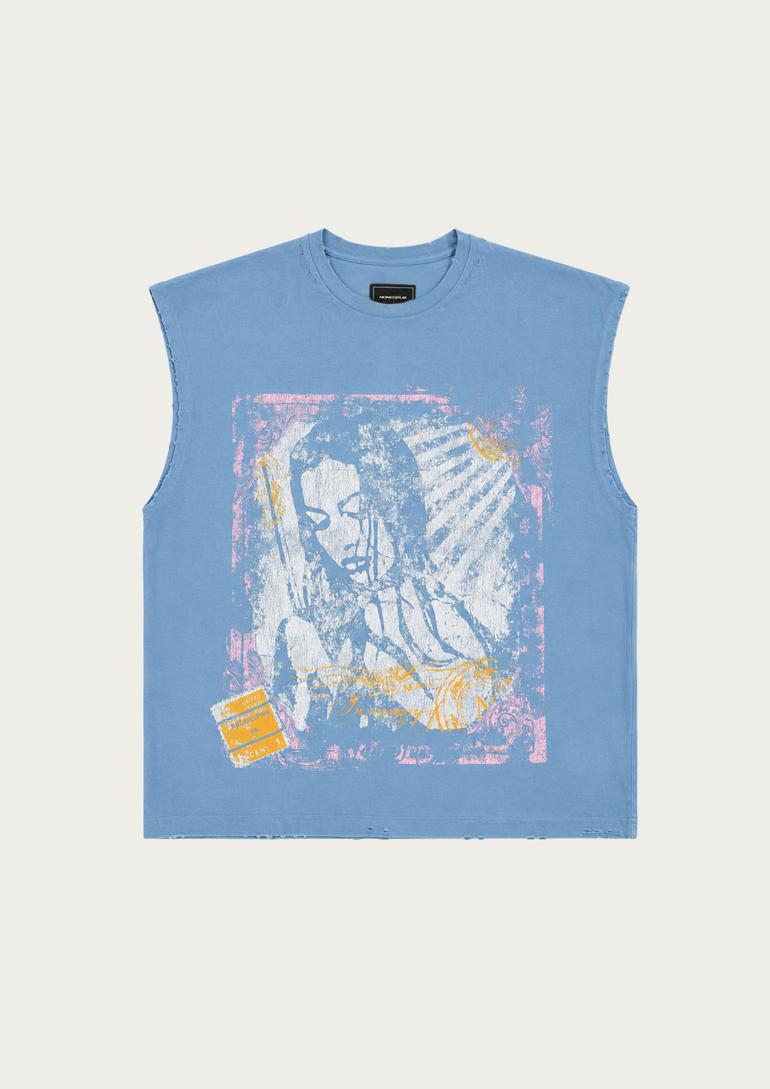 BABY BLUE SOFIA SLEEVELESS TEE
