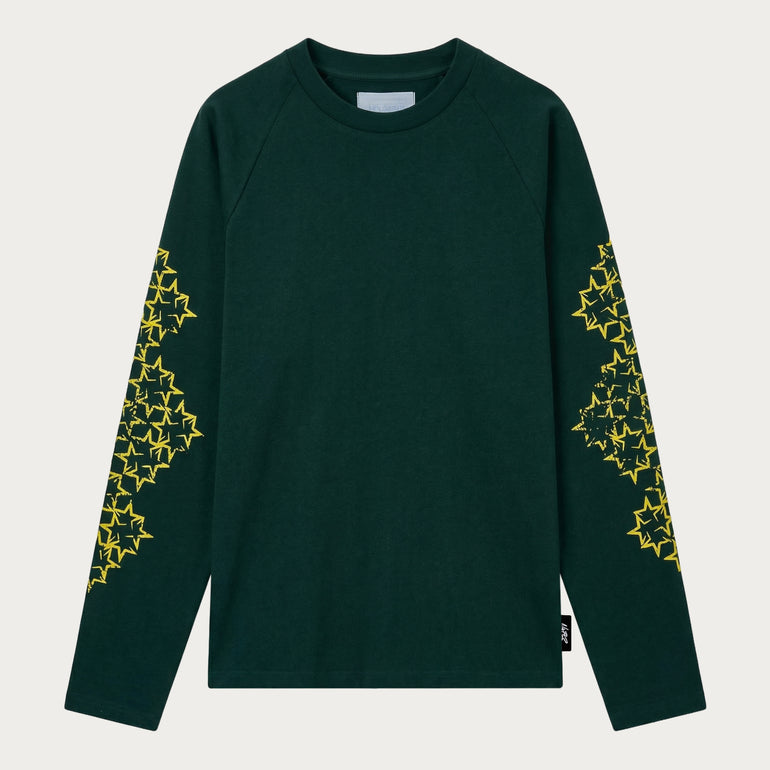STAR LONGSLEEVE DARK GREEN/YELLOW