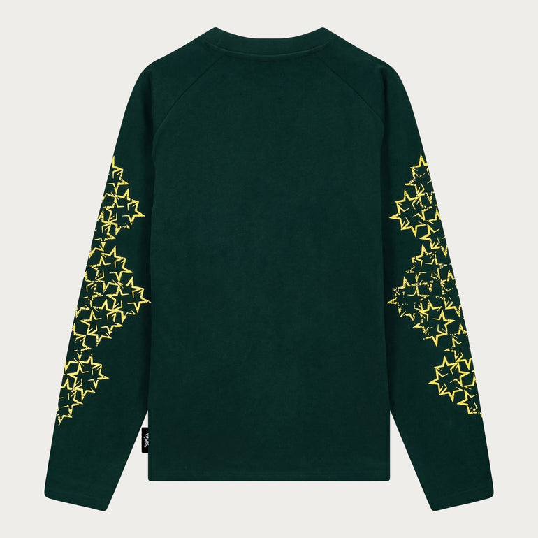 STAR LONGSLEEVE DARK GREEN/YELLOW