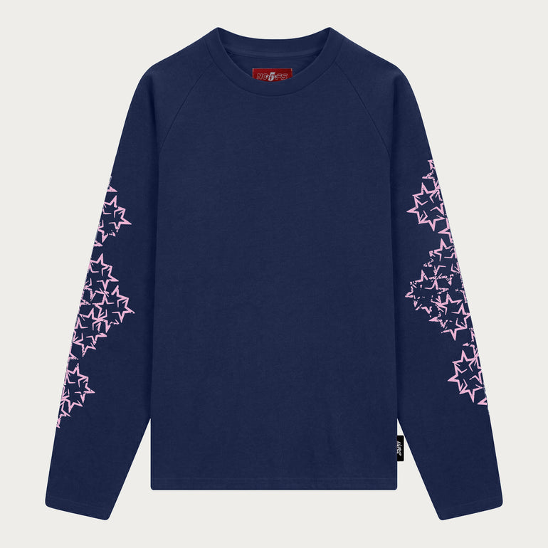 NAVY/PINK STAR LONGSLEEVE