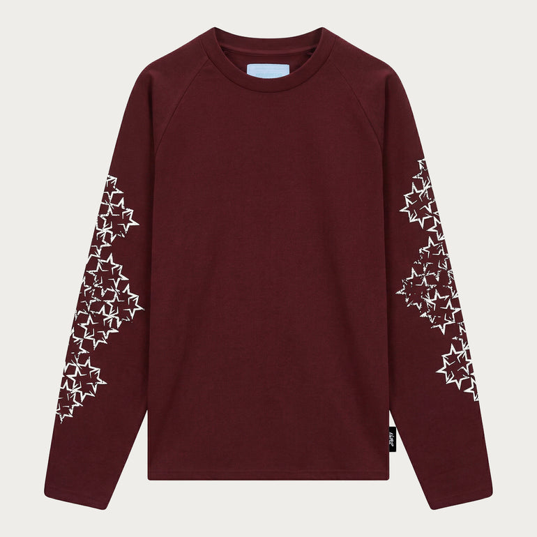 STAR LONGSLEEVE BORDEAUX/WHITE