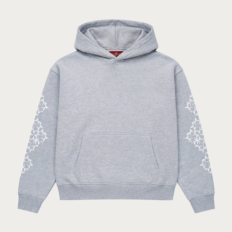 GREY/WHITE STAR HOODIE