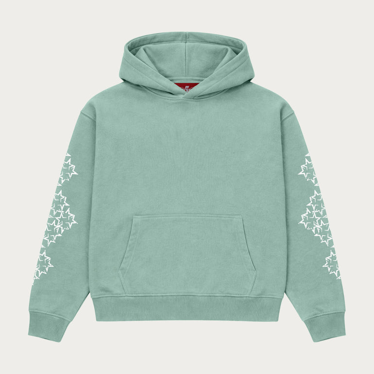 MINT/WHITE STAR HOODIE