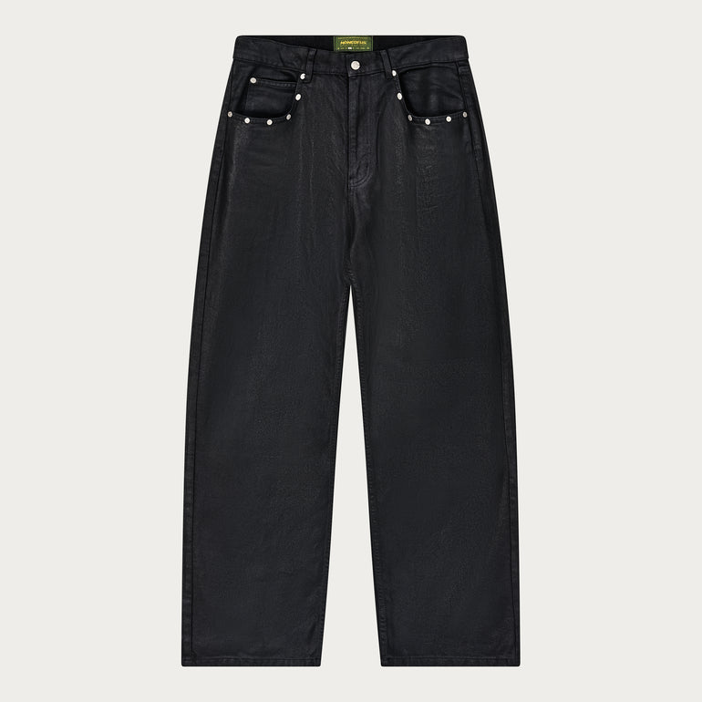 BLACK WAXED DENIM