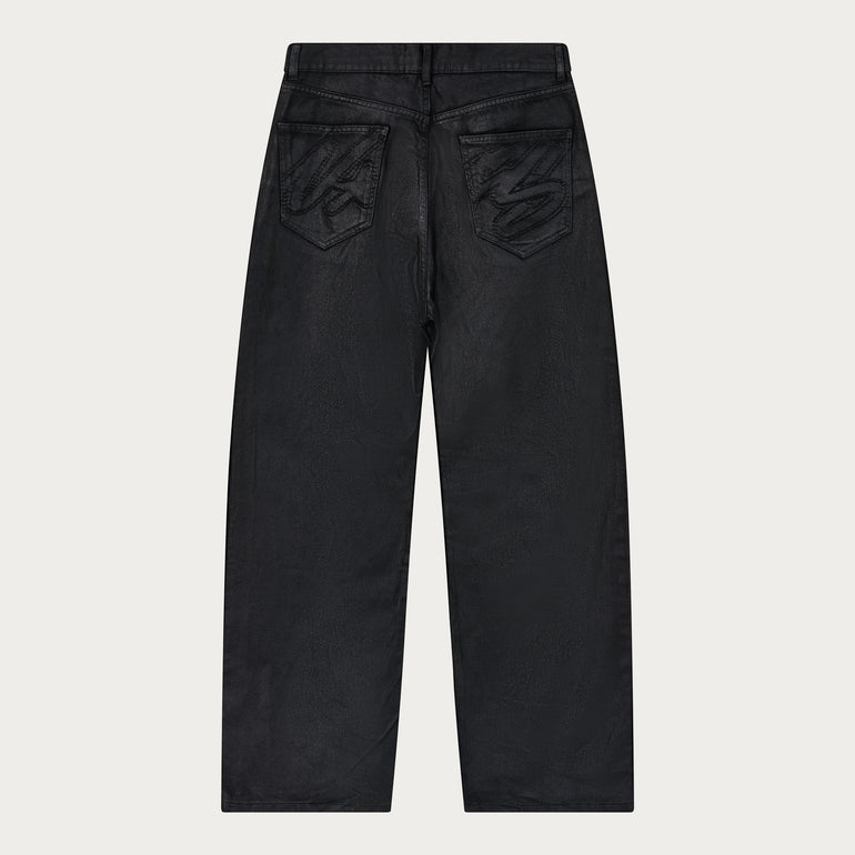 BLACK WAXED DENIM
