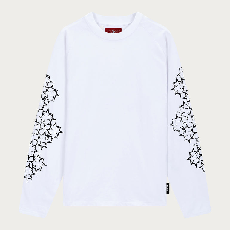 WHITE/BLACK STAR LONGSLEEVE