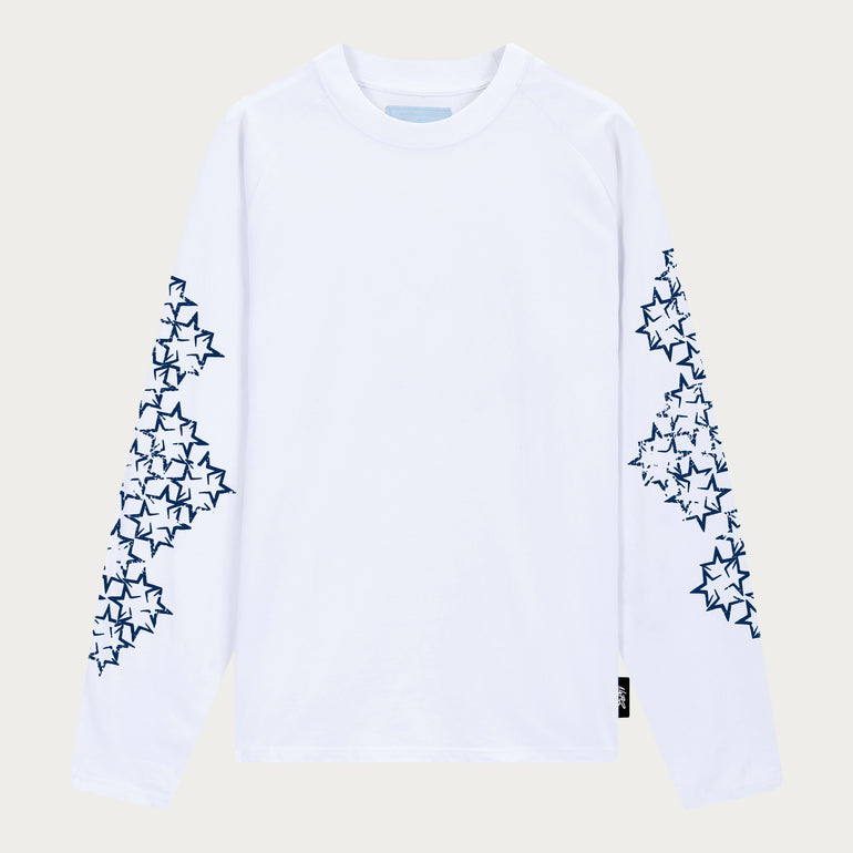 STAR LONGSLEEVE WHITE/BLUE