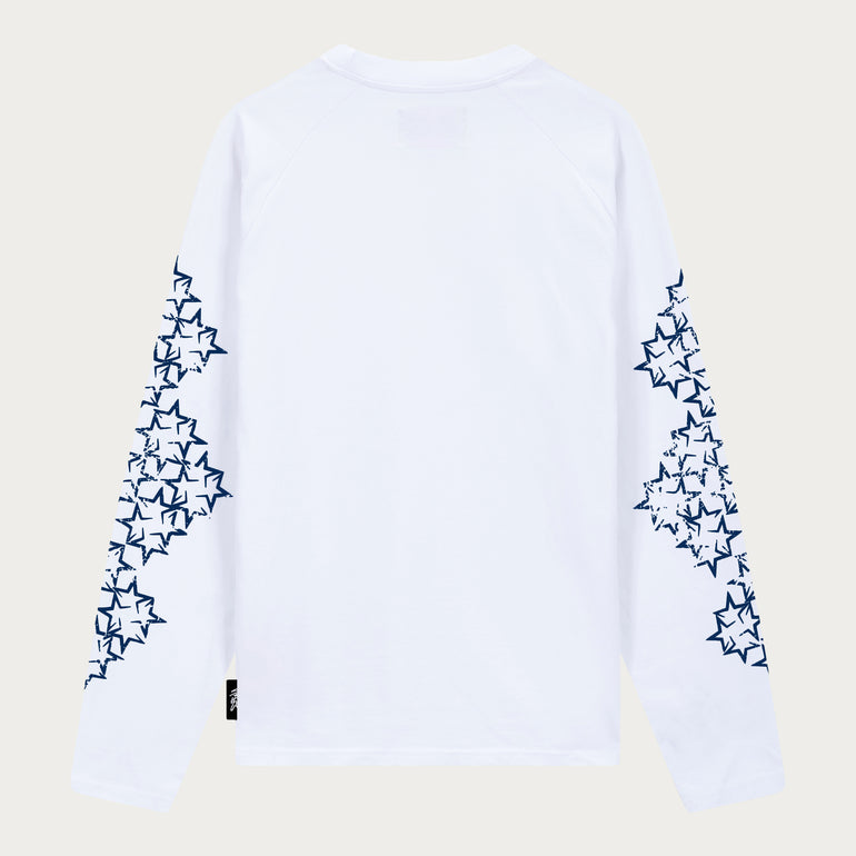 STAR LONGSLEEVE WHITE/BLUE