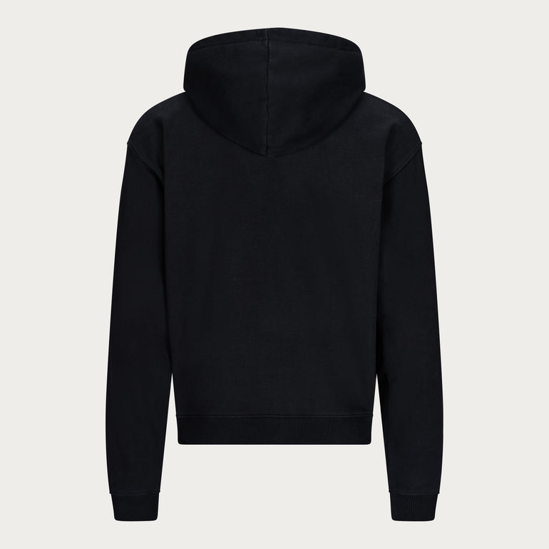 BLACK BASIC ZIP HOODIE