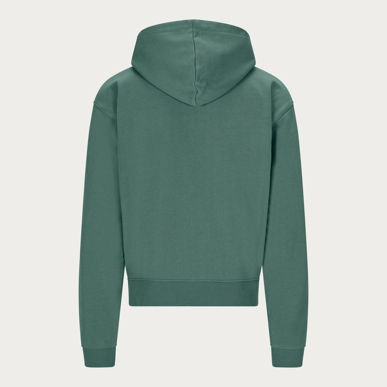 DARK GREEN BASIC ZIP HOODIE