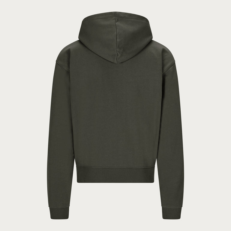 DARK OLIVE BASIC ZIP HOODIE