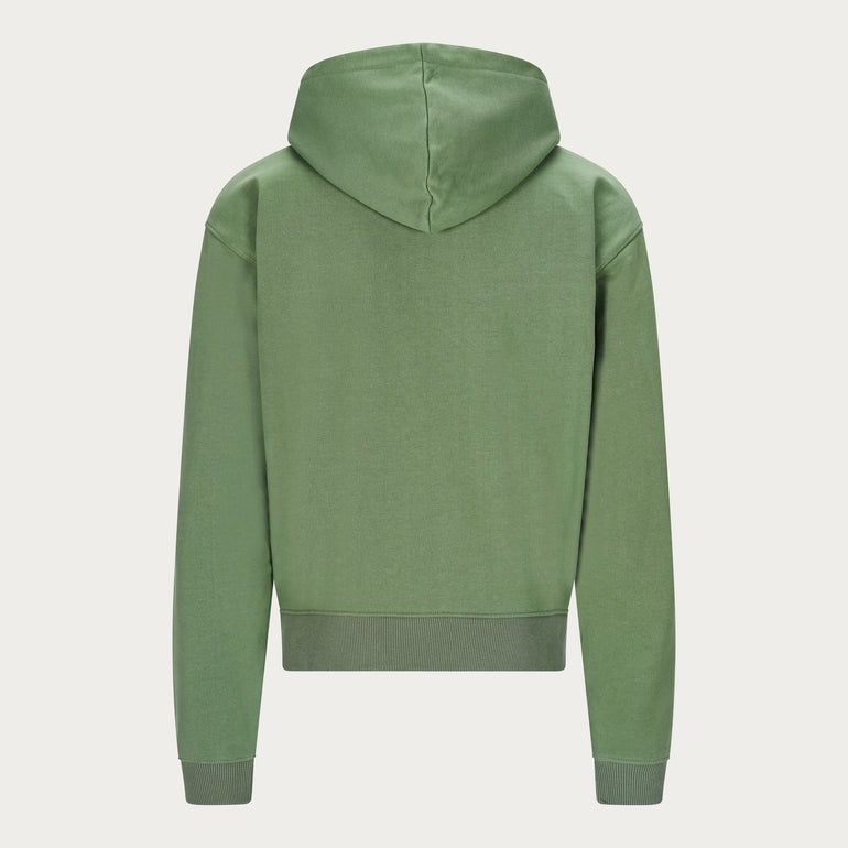 OLIVE BASIC ZIP HOODIE