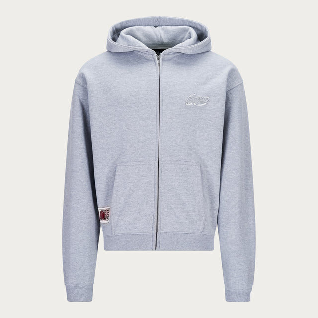 GREY BASIC ZIP HOODIE