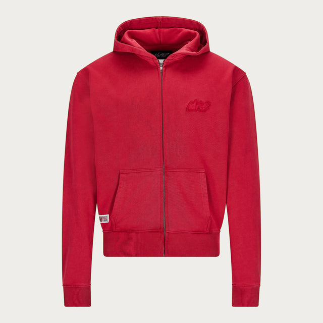 RED BASIC ZIP HOODIE