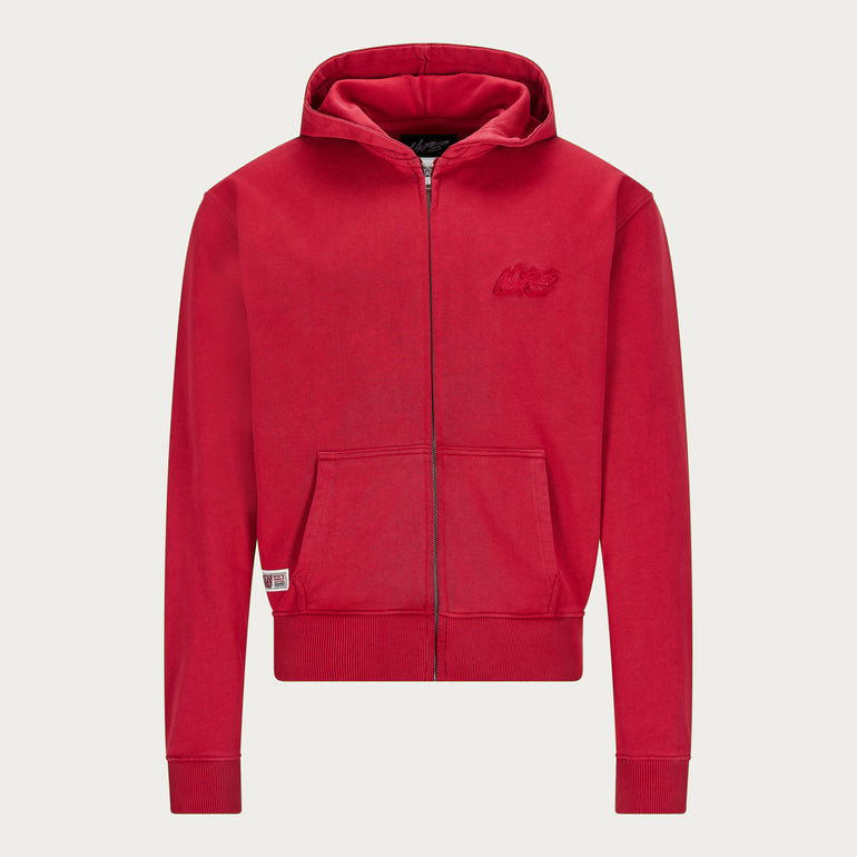 RED BASIC ZIP HOODIE