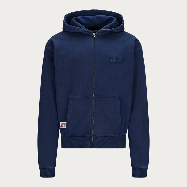 NAVY BASIC ZIP HOODIE