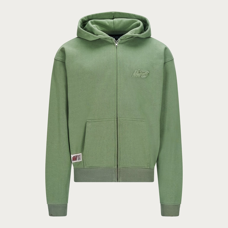 OLIVE BASIC ZIP HOODIE (PRE ORDER)