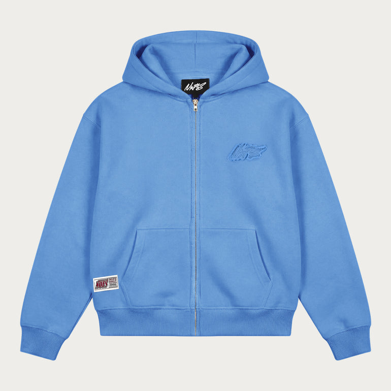 SKY BLUE BASIC ZIP HOODIE
